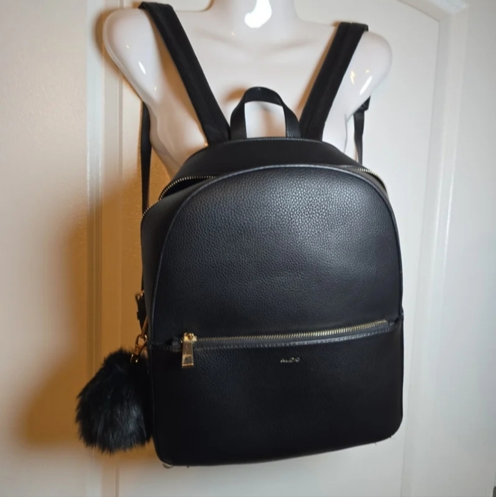 Aldo black large backpack with Gold detailing